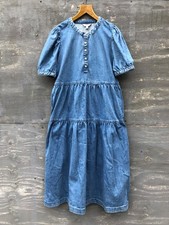 M&S MARKS & SPENCER Hippy Boho Bohemian DENIM Long Summer Holiday Dress (18 R)