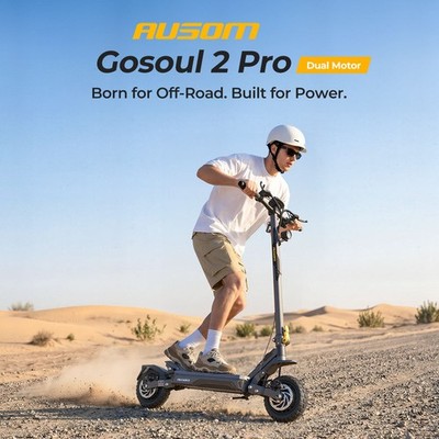 Ausom Gosoul 2 Pro Electric Scooter Foldable 2*1400W Motor,56Mile Range Scooters