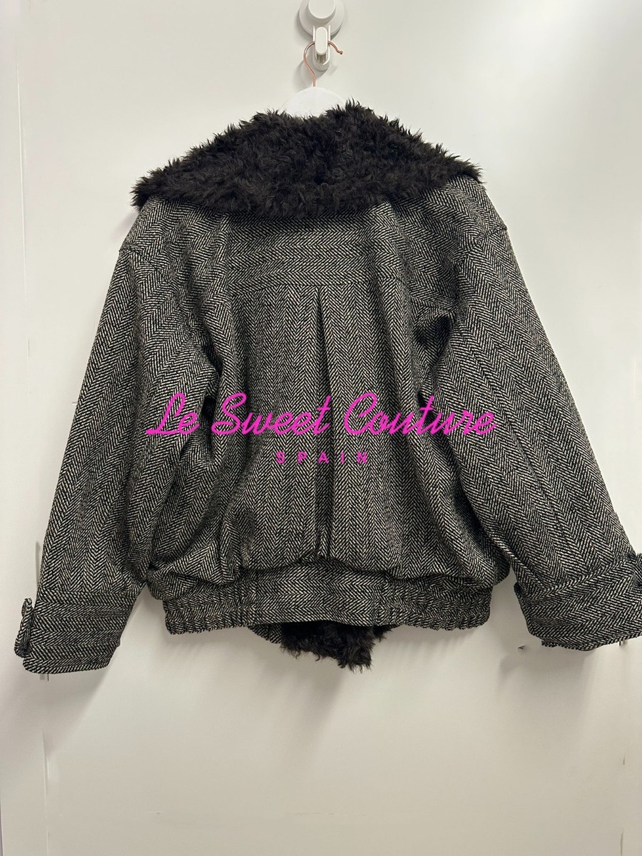 ZARA WOMAN FW25 LIMITED EDITION HERRINGBONE COMBINED BOMBER JACKET