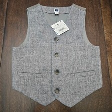 Janie and Jack Boys Vest Size 3 Gray Dressy Formal Occasion Wedding Easter NEW