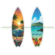 Maui Hawaii Surfboard Aloha Vinyl Decal Sticker Beach Hawaiian 2 Pack N Maui Hawaii Surfboard Aloha Vinyl Decal Sticker Beach Hawaiian 2 Pack N