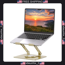 Laptop Stand 10-17 Inch Adjustable Swivel Metal Riser Gold