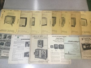 Vintage TV Service/Operating Manuals - 14 Different, 12 Brands - 1949 To 1961