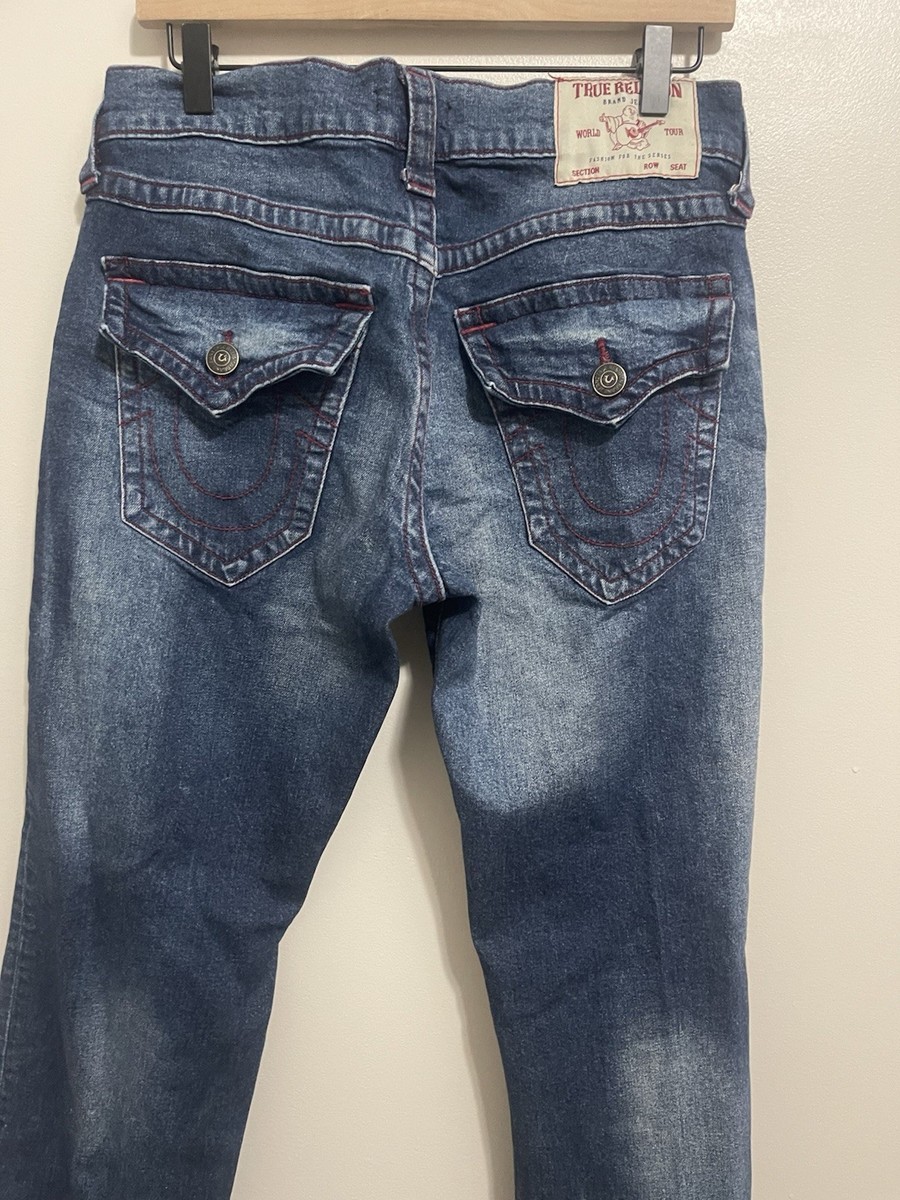 パンツ true religion Ricky 31 True Religion Jeans Size 31 X 32 Ricky Relaxed Straight Blue/red