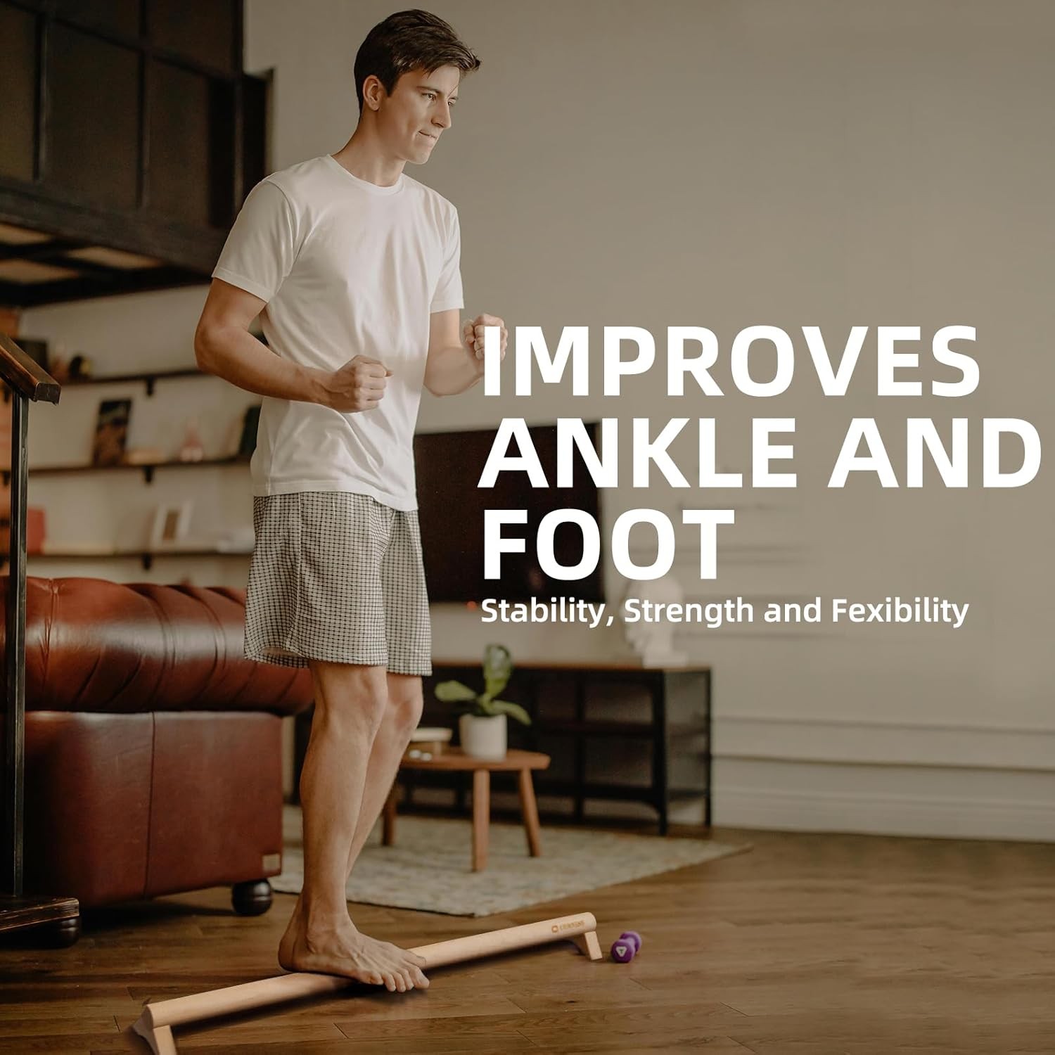 Versatile 40 Inch Beech Wood Balance Beam for Home Use - Enhance 40in, 