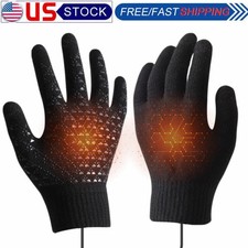 USB Heated Gloves for Men Women Full Finger Hand Warmers Knit Heated Gloves