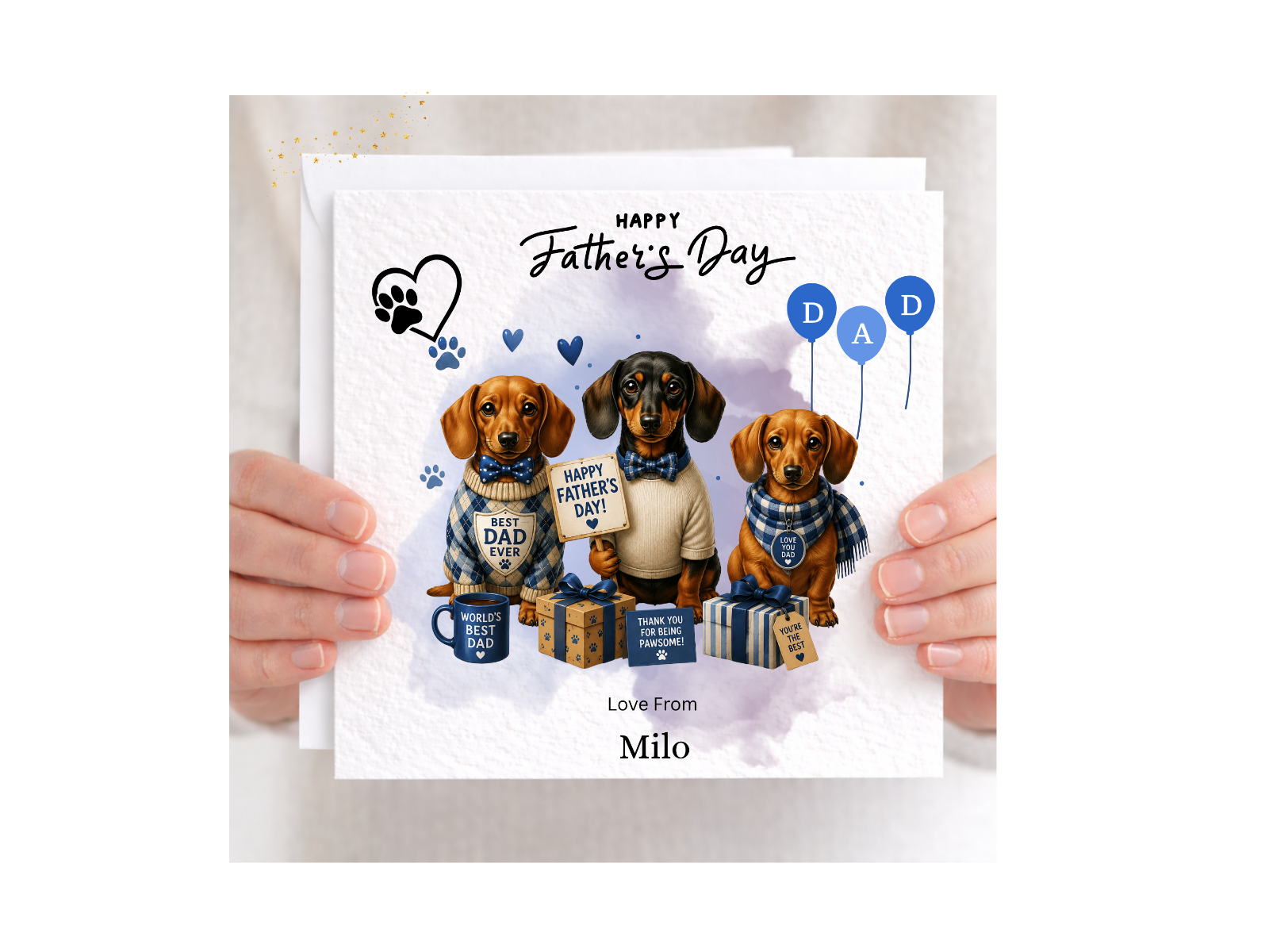 Fathers Day Card from the Dog Funny Dad Card Pet card for Dad Dog Lover Card