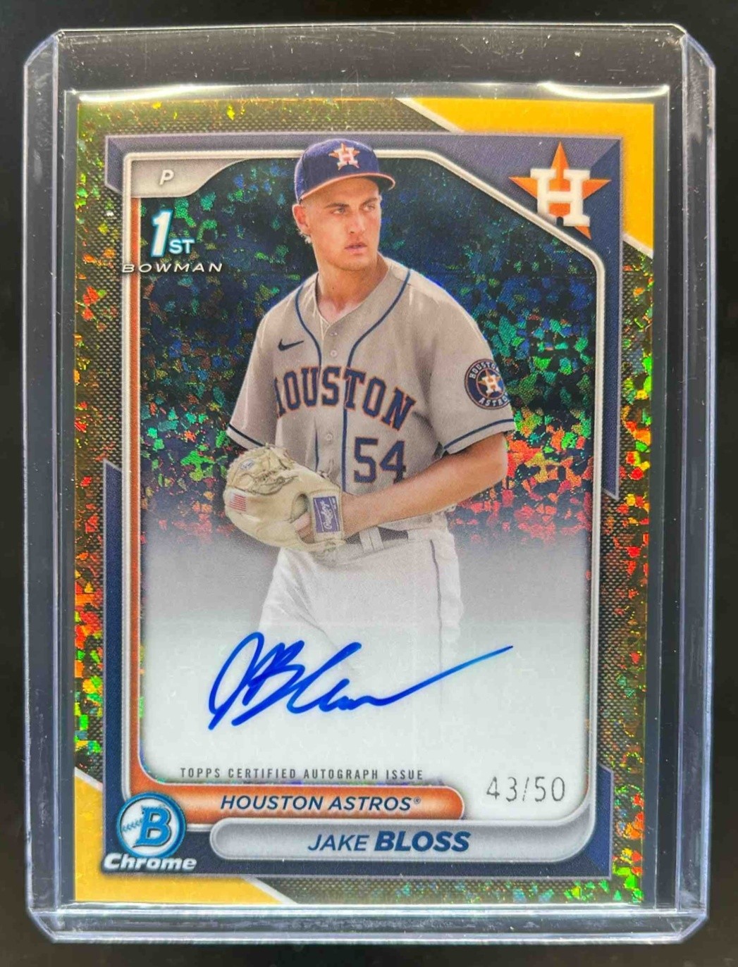 2024 Bowman Chrome Jake Bloss Auto Gold Mini Diamond Refractor 1st #/50 Astros