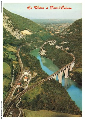 ASLP1-0035-01 - LE DEFILE DE FORT-L'ECLUSE - le rhone et le viaduc de longeray