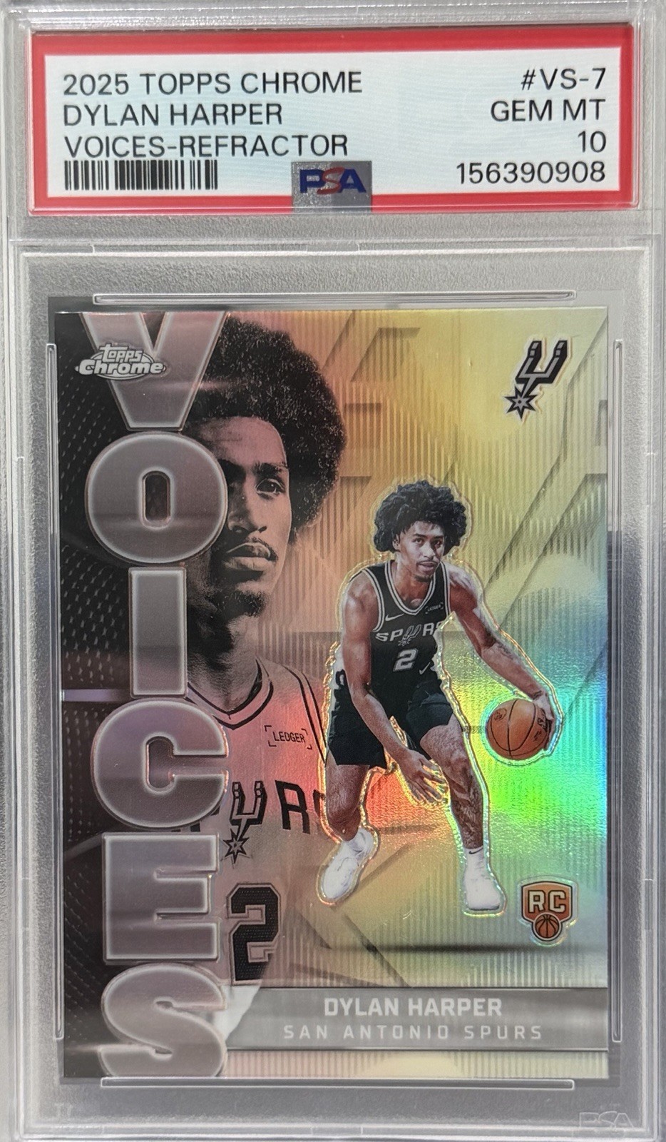 PSA 10 GEM MT: 2025-26 Topps Chrome - Voices Dylan Harper #VS-7 Refractor (RC)