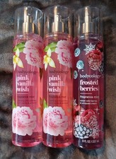 3 Bodycology Pink Vanilla Wish/Frosted Berries Spray Mist 8oz N01