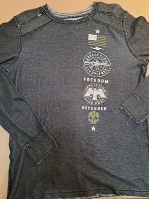 Affliction Freedom Defender AR-15 Reversible Distressed Shirt Size X Long Sleeve