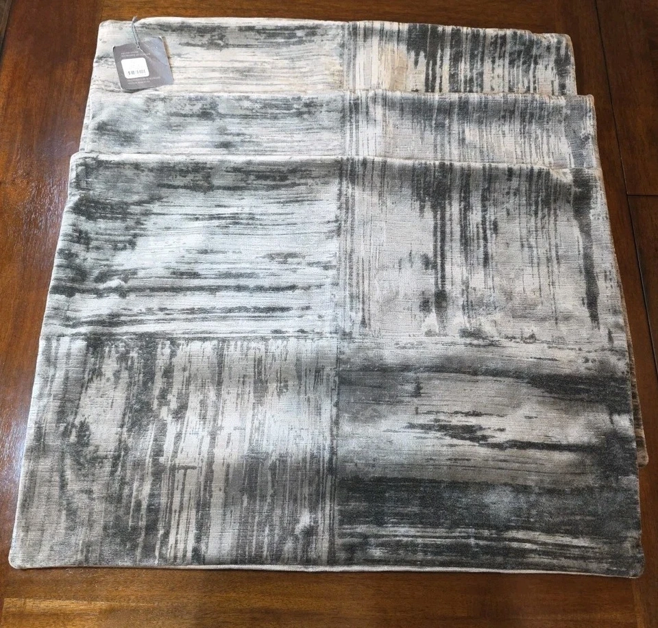 Lot Of 3 Restoration Hardware Velvet Brushstroke Lumbar Pillow Covers 18x24 - Image 4 of 4