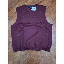 Tri-Mountain Mens V-Neck Wind Vest Maroon Burgundy Golf Pullover Large NWT