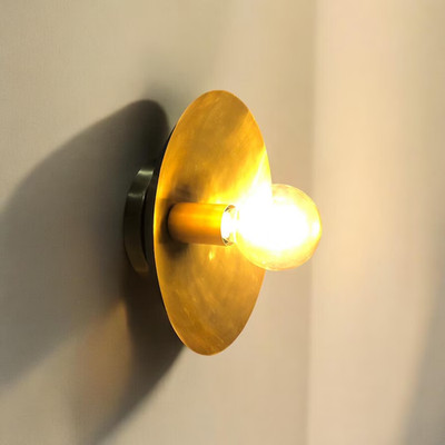 Brass Wall Sconce   Italian Raw Brass Minimalist Wall Light for Bedroom, Living