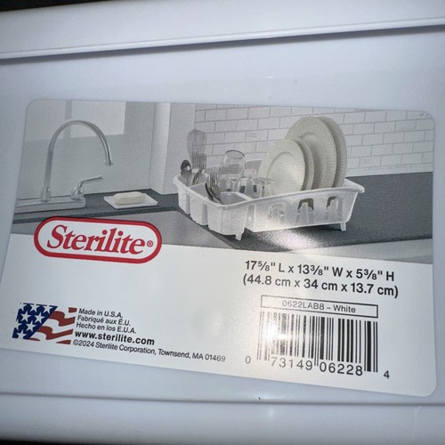 Sterilite 06218006 Sink Dish Rack Drainer, White  - Picture 1 of 5