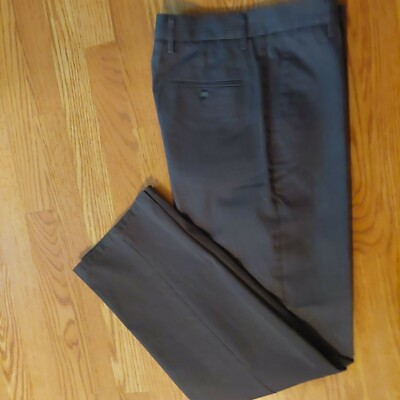 DOCKERS PANTS STRAIGHT FIT CHINO FLAT FRONT GRAY STRIPED CASUAL MEN'S 29 X 32 