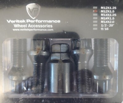 Veritek Performance Wheel Accessories M12X1.5 Set Of 4 Lock Bolts | eBay