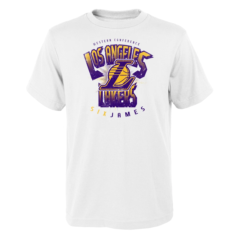 NBA T-Shirt Los Angeles Lakers Lebron James Big Arch Logo weiß Shirt - Bild 1 von 1