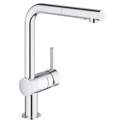 LOT X 15 - GROHE 30300000 Minta Pull-Out Kitchen Faucet Chrome