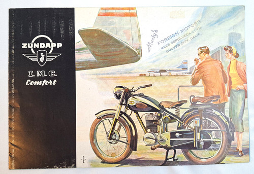 1955 ZUNDAPP Comfort 200cc Motorcycle BROCHURE Ad Catalog German oldtimer bike