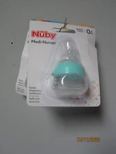 Nuby Medi Nurser Teal Bottle 0+M LOT OF THREE (3)!