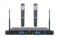 GTD Audio 2 x 100 Adjustable Ch UHF  Handheld wireless Microphone mic System 290
