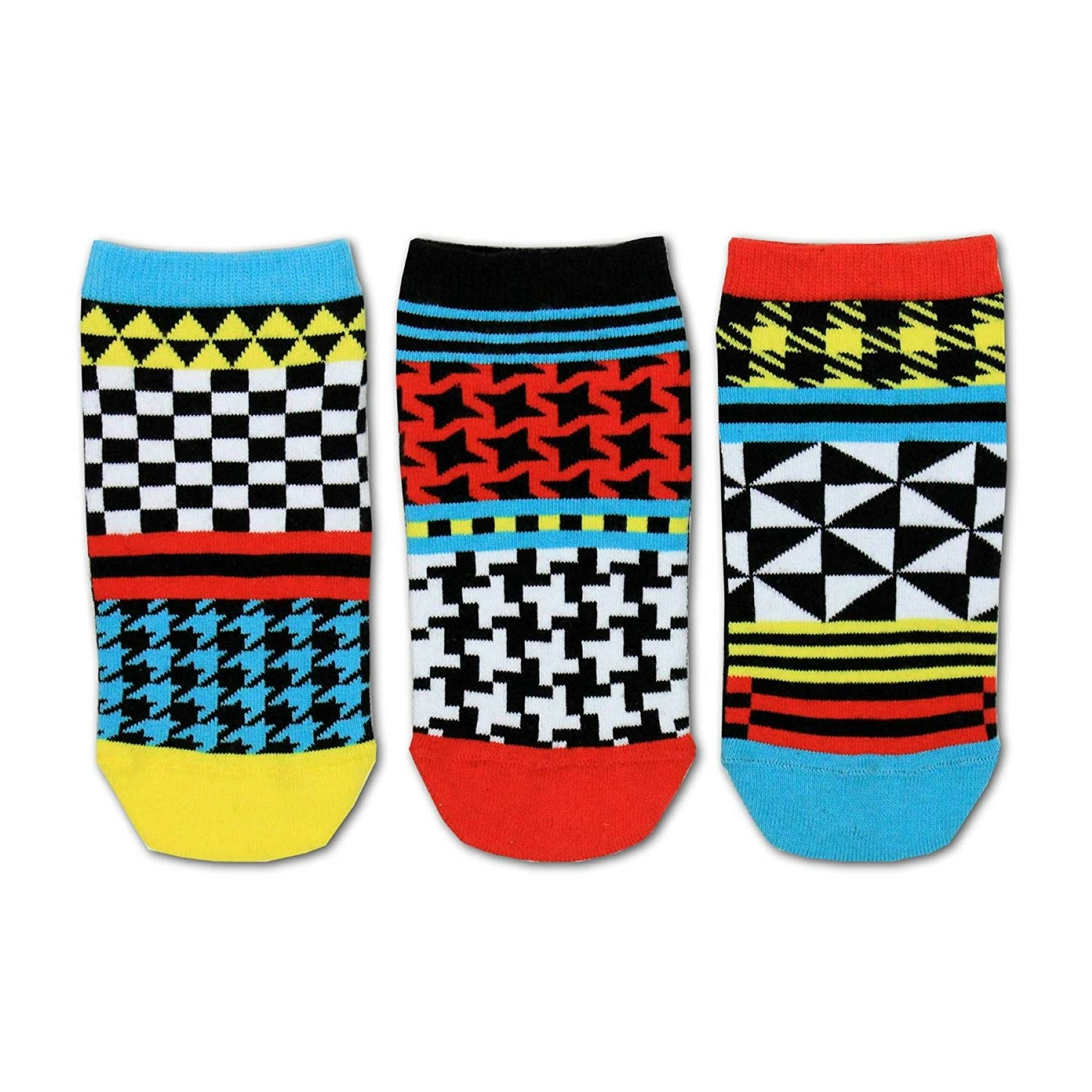 United Oddsocks Geo Trio Of Mismatched Boys Liner Socks Kids Geometric UK 12-5.5