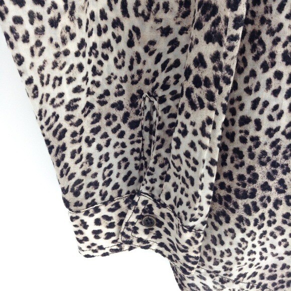 ZARA BASIC Leopard Print Button Up Adjustable Sle… - image 5