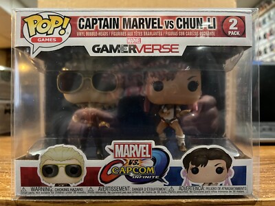Funko Pop MARVEL vs CAPCOM Captain Marvel vs Chun-Li, 2-pack, with protector