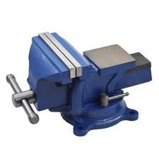 5" Bench Vise with Anvil Swivel Locking Base Table Top Clamp Heavy Duty Vice