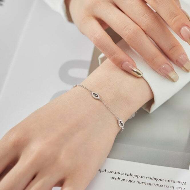 Evil Eye Protection Bracelet – Silver Plated, Adjustable, With Gift Card, For Women & Teen Girls