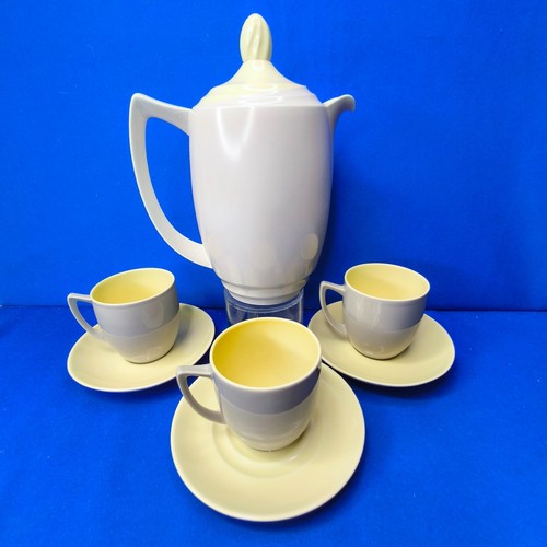 Art Deco COFFEE SET incl POT * BRANKSOME GRACELINE Grey Yellow * 1950s GC - Picture 2 of 24