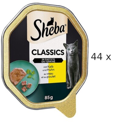 44 x 85 g SHEBA Schale Classics in Pastete (  12,82/kg) mit Kalb und Huhn