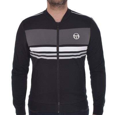 Sergio Tacchini Mens Ishen Casual Fashion Zip Up Bomber Tracktop Jacket -  Black | eBay