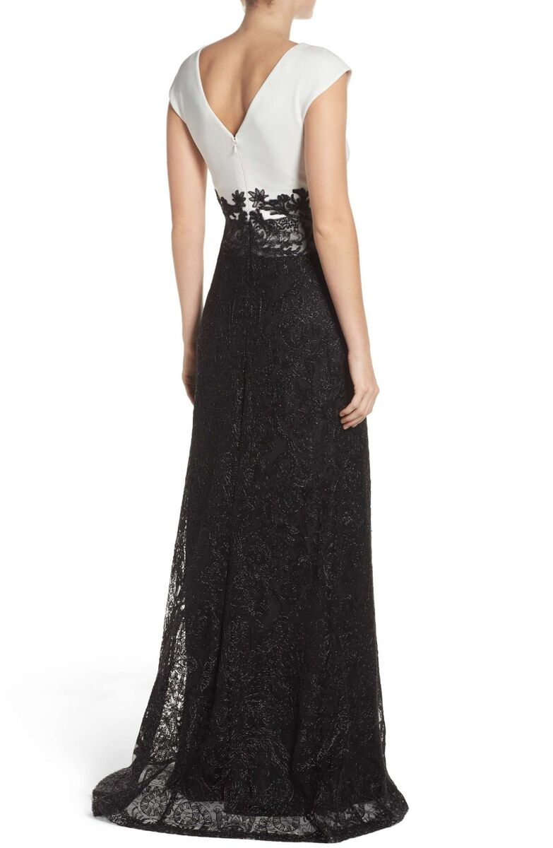 NEW Tadashi Shoji Two Tone Evening Gown Black/White [SZ 14 NEW Tadashi Shoji Two Tone Evening Gown Black/White [SZ 14