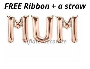 16" Rose gold Happy Mothers Day Balloons Party Supplies Decor I Love Mom Mum UK 