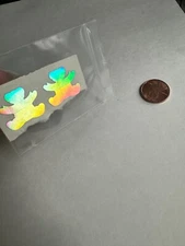 VTG 1980’sRainbow Pattern 2 Teddy Bears Prism Scrapbooking Journal Sticker