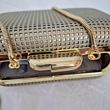 Trussardi Jeans pochette/borsa a tracolla colore nero metallizzato/oro chiaro aspetto
