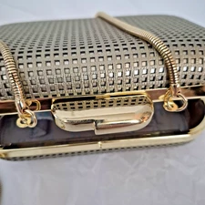 Trussardi Jeans Clutch/Crossbody Bag Metallic Black/Light Gold Color Appearance