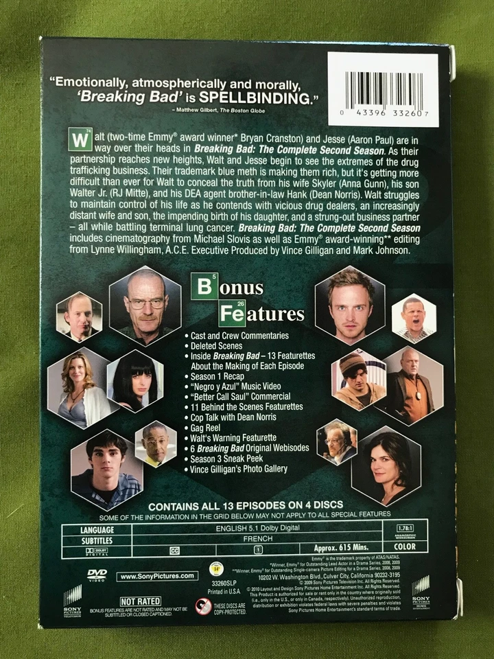 Breaking Bad The Complete Second Season 2 Two 4 DVD Set LIKE NEW 2ND - Image 2 of 2