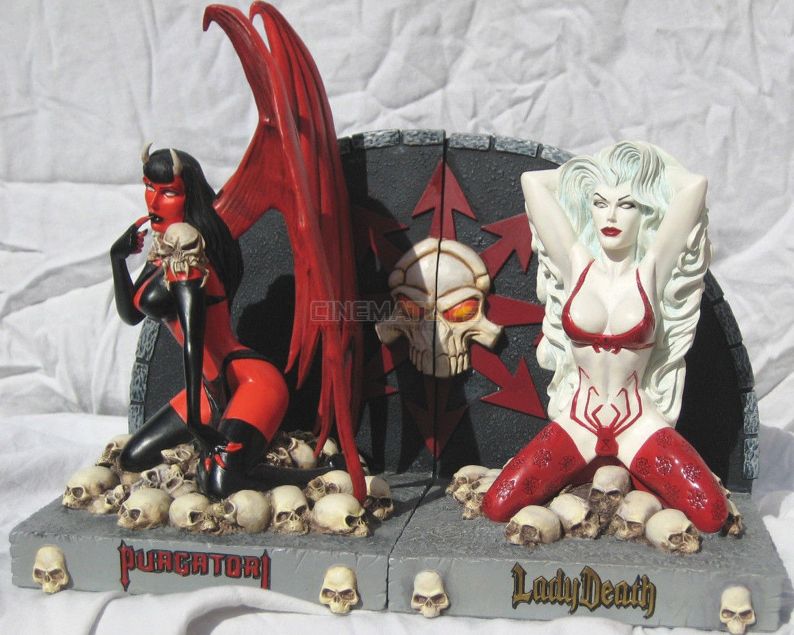 Lady Death & Purgatory Bookends Statue Artist Proof Ltd 300 Chaos Comics 2001