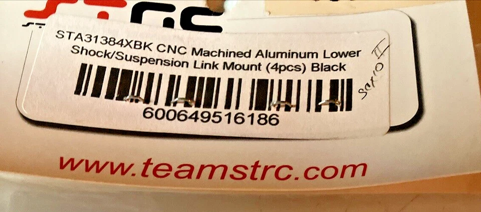 STA31384XBK STRC Aluminum Lower Shock / Suspension Link Mount, Black, for SCX10 - Image 4 of 4