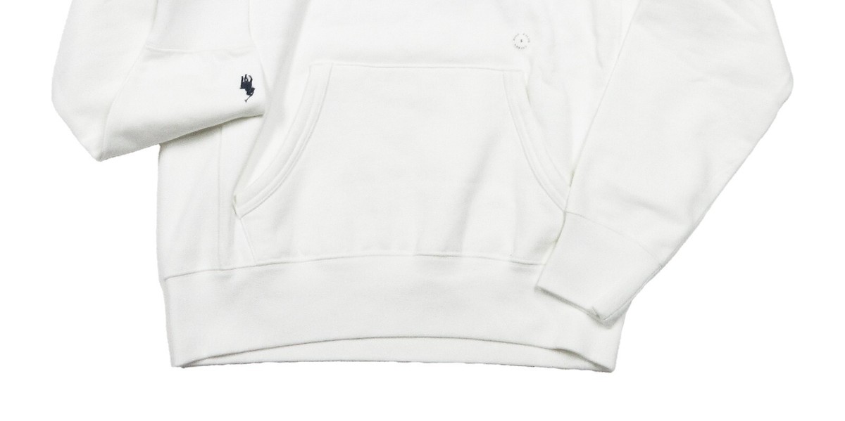 Polo Ralph Lauren Men's White P-Patch Logo Graphic Fleece Pullover