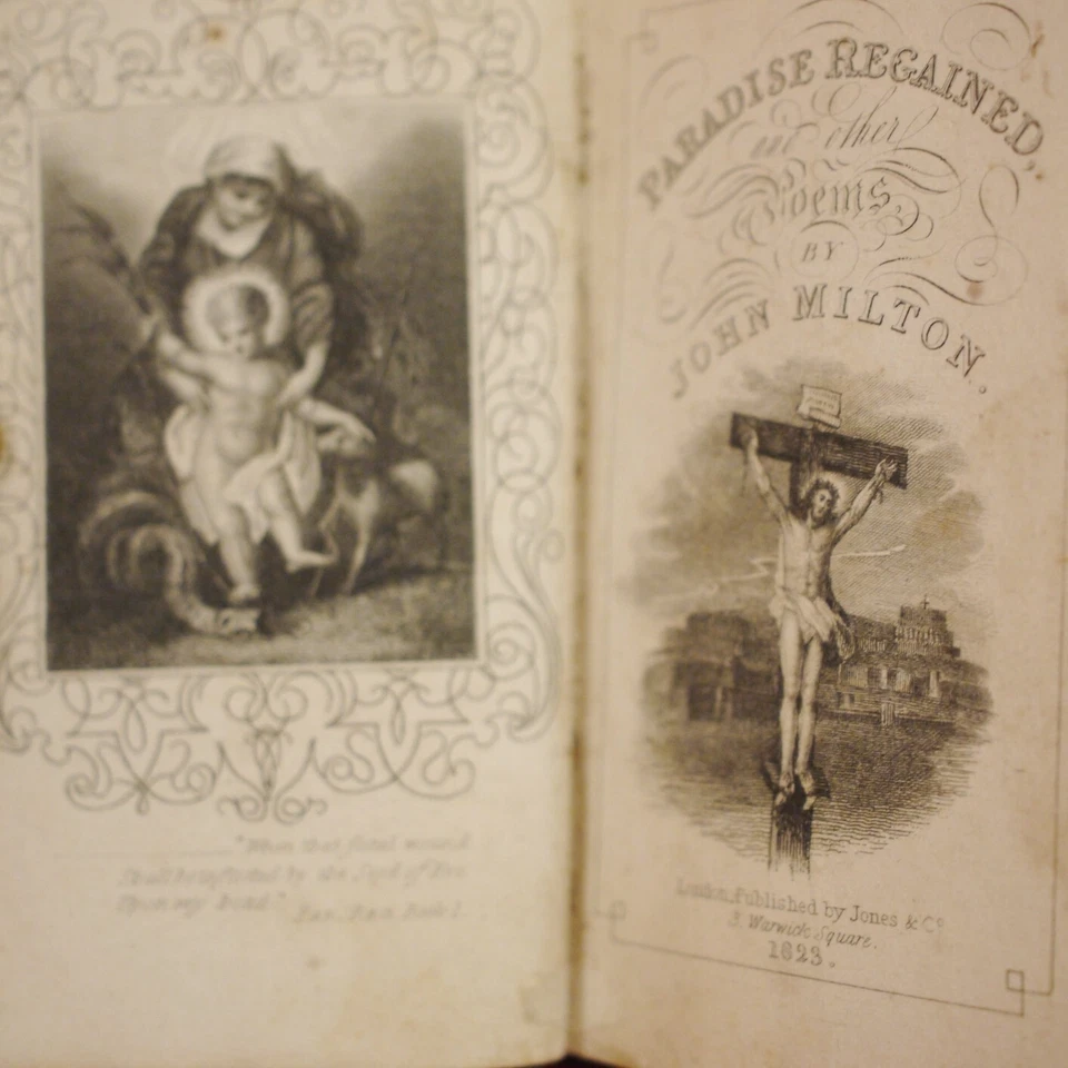 ** Rare Miniature in Full Calf ** John Milton Paradise Regained 1823 - Image 3 of 4