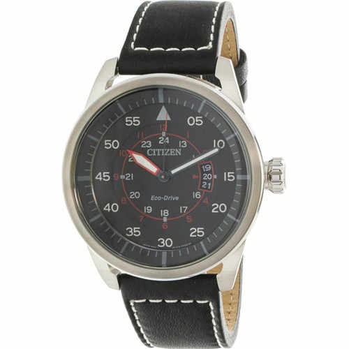 Citizen Men's Eco-Drive Black Leather 