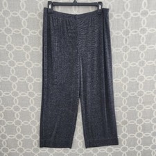 Vintage Chico's Design Traveler Wide Leg Crop Pants Pullover Gray Women's 2/ 12