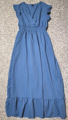 Womens Shein Dusty Blue Flutter Sleeve Boho Dress, Size XL | eBay Womens Shein Dusty Blue Flutter Sleeve Boho Dress, Size XL | eBay