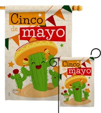 Cactus Fiesta Cinco De Mayo Southwest Mexican Taco Puebla Garden House Yard Flag