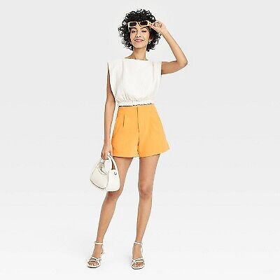 Women's High-Rise Tailored Shorts - A New Day